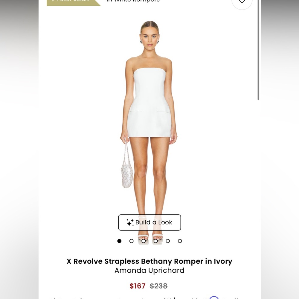 Amanda Uprichard X Revolve Strapless Bethany Romper in Ivory
